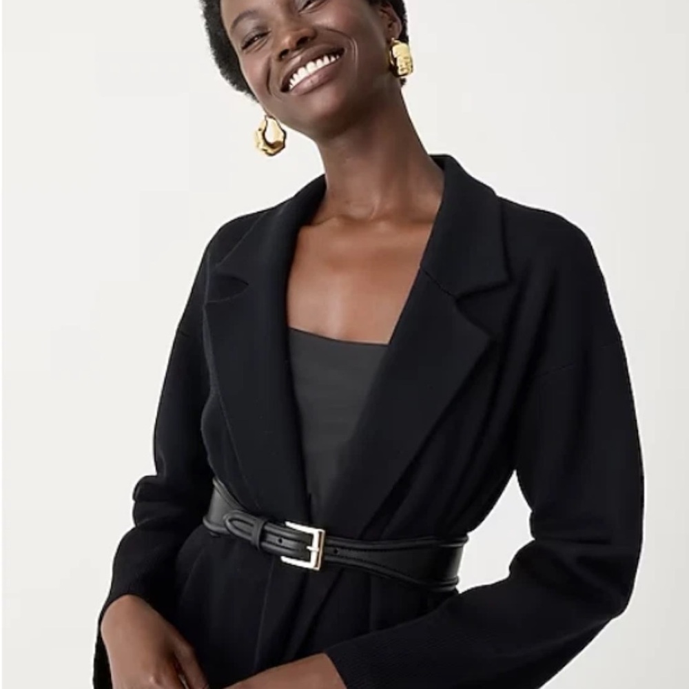 Jcrew Ella open-front long sweater-blazer in Black - Picture 2 of 9